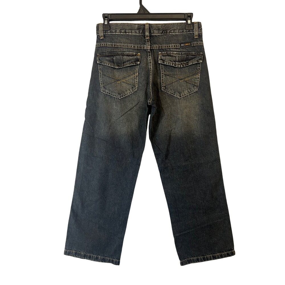 Wrangler Jeans Boys Loose Fit Dark Wash Adjustable Waistband Pants Size 10 - Picture 4 of 13